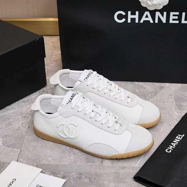 Chanel White calfskin sneakers - 1