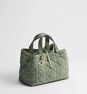 Medium Dior Toujours Bag Cedar Green Macrocannage Suede Goatskin 28.5x19x21.5 - 1