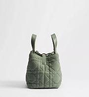 Medium Dior Toujours Bag Cedar Green Macrocannage Suede Goatskin 28.5x19x21.5 - 5