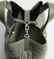 Medium Dior Toujours Bag Cedar Green Macrocannage Suede Goatskin 28.5x19x21.5 - 2